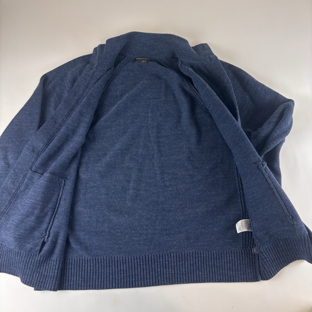 Banana Republic XL Blue Men Cardigan Sweater Button Up Organic Cotton Knit Heavy - Picture 2 of 8